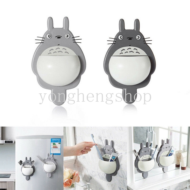 Rak Holder Sikat Gigi Bentuk Totoro Warna Acak Untuk Kamar Mandi