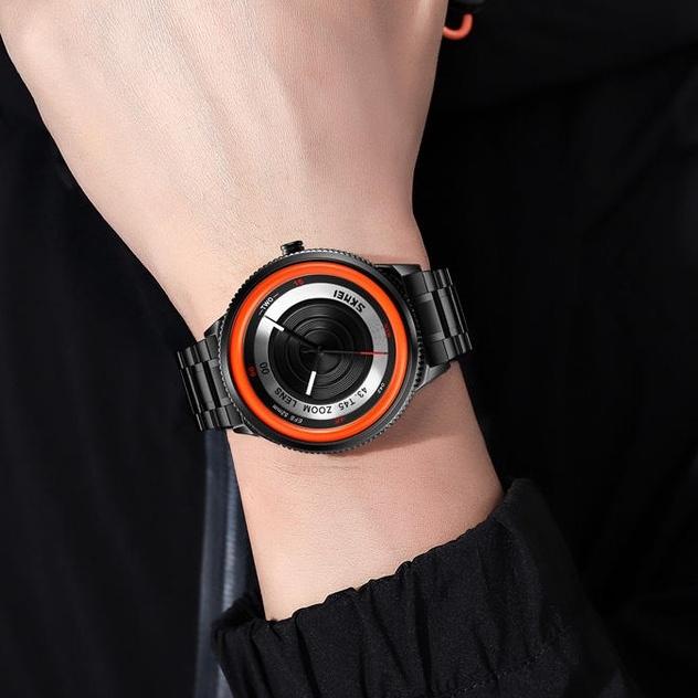 Kirim sekarang--SKMEI 9267 Jam Tangan Pria Analog Tali Stainless WATCHKITE WKOS