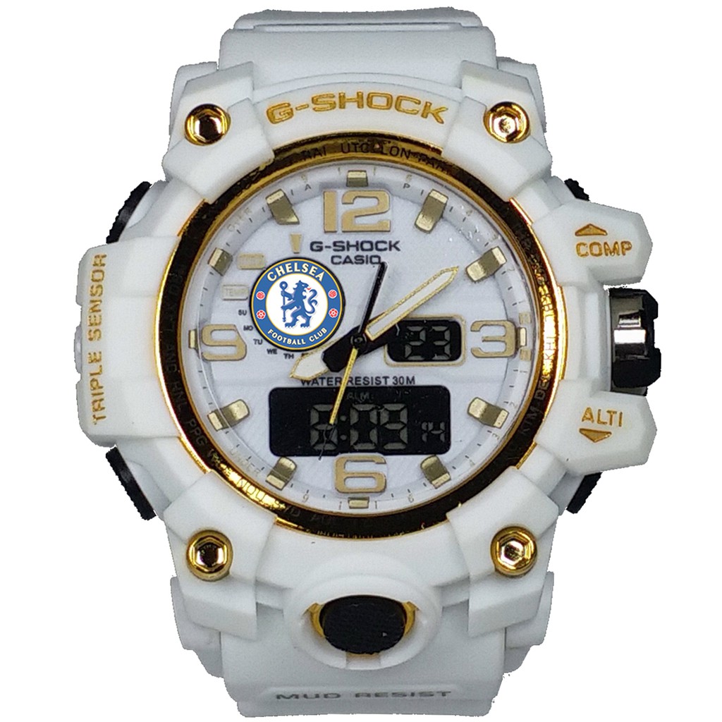 Exclusive Jam CHELSEA Double Time (Full Putih List Gold)