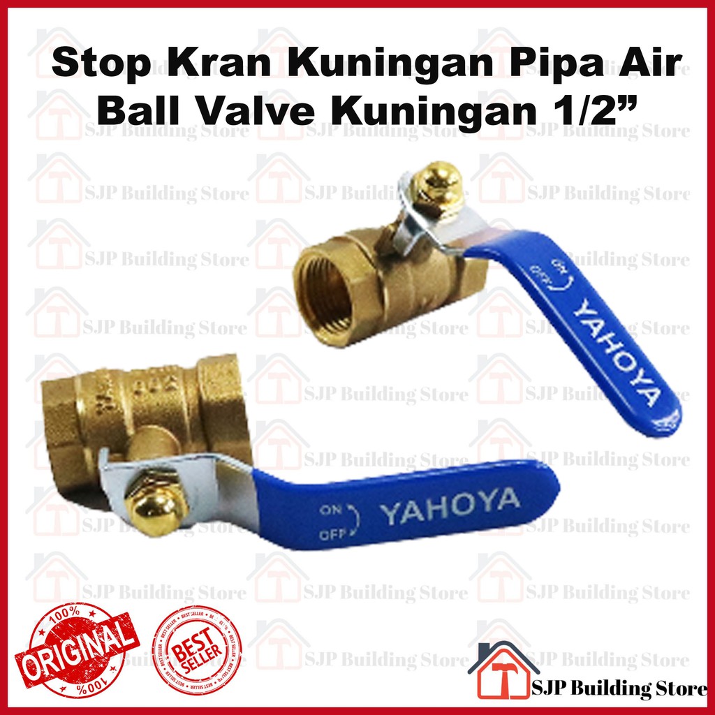 PROMO!!! Stop Kran Kuningan 1/2&quot; YAHOYA l Ball Valve Keran 1/2 Inci Inch