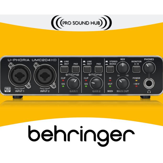 Behringer UMC204HD UMC204 UMC-204 UMC 204 HD Soundcard USB Interface