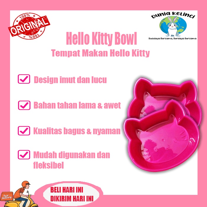 Tempat Makan Kucing Kelinci Hello Kitty Bowl Hewan