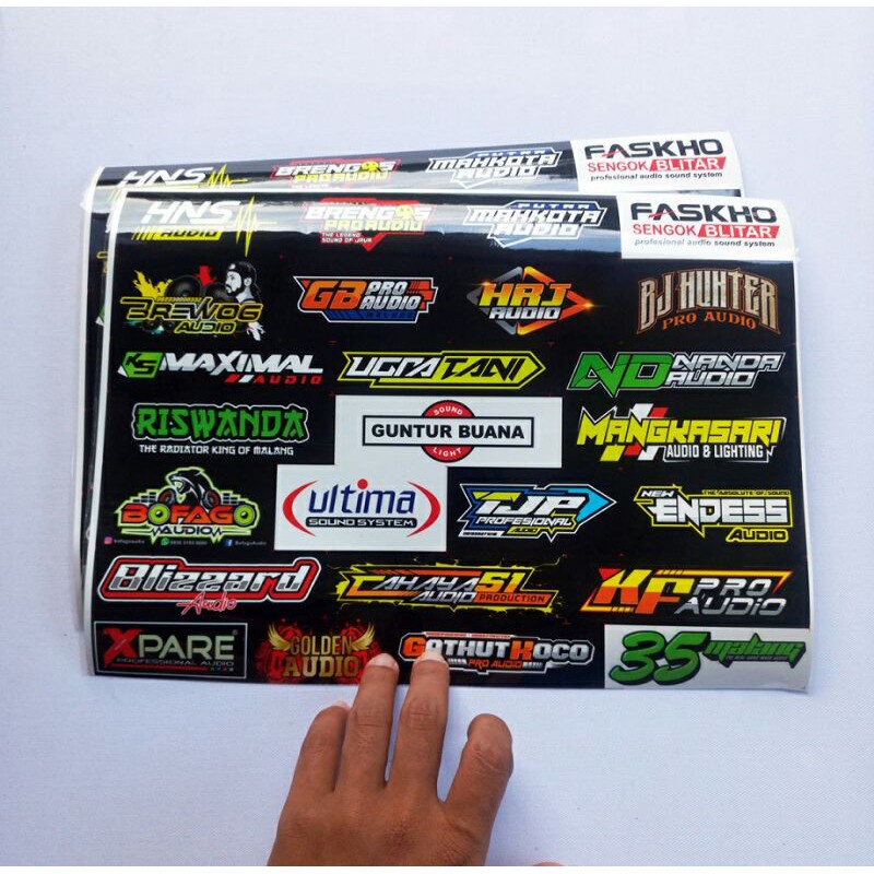 

Stiker sound system / stiker brewog / stiker brengos / stiker HRJ / stiker riswanda / stiker k5 maximal / isi 25