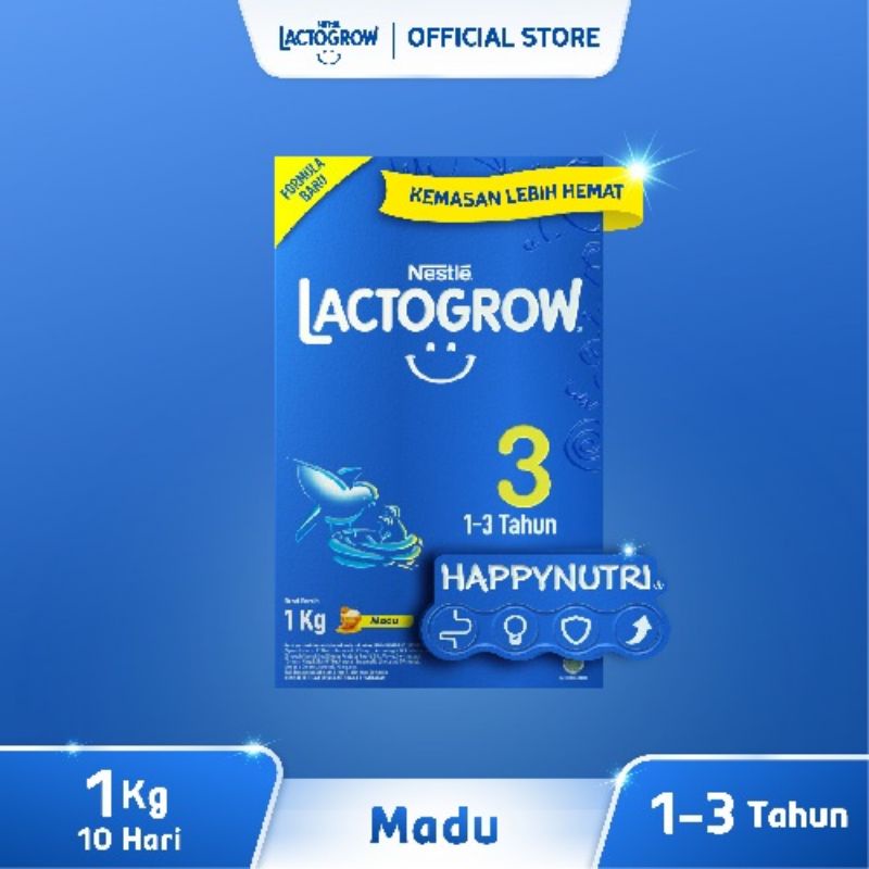 Nestle Lactogrow 3 Original, Madu dan Vanila 750gr dan 1kg Susu Pertumbuhan Anak 1-3Tahun