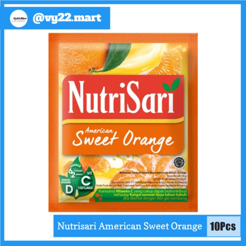 

Nutrisari American Sweet Orange Jeruk Manis 11gr = 10Sachet