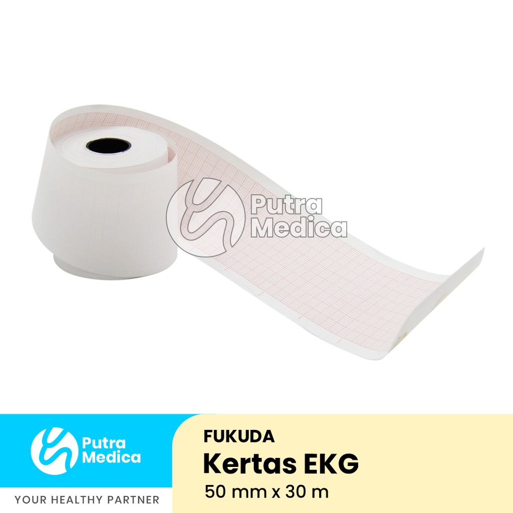 Fukuda Kertas EKG ECG Roll 50mm x 30m / Elektrokardiografi Card / ECG Paper