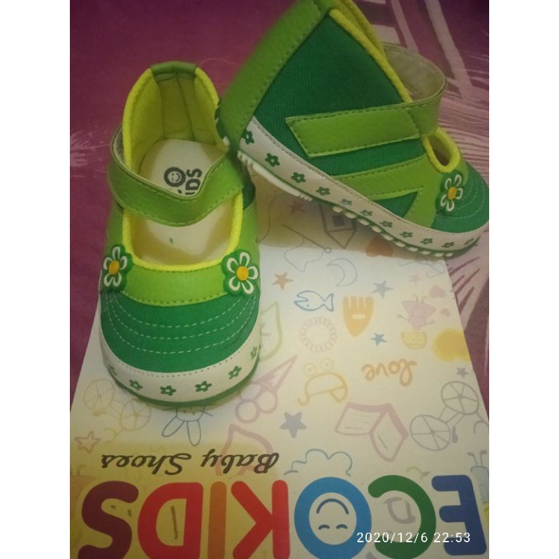 Sepatu Anak Bayi Perempuan Warna Hijau Original ECO KIDS Size 23 24