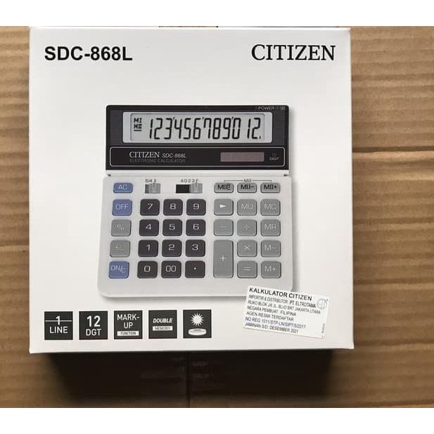 

Kalkulator CITIZEN SDC-868 Original Asli (Calculator SDC 868 L) ♣
