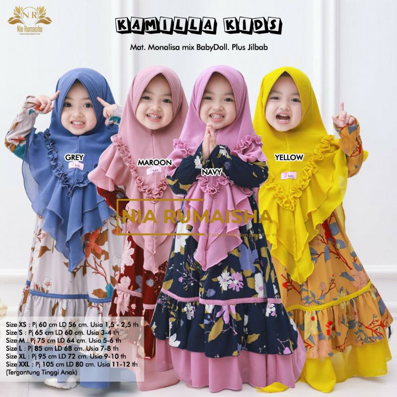 Aiska Kamilla kids like Omala set gamis anak by NIA RUMAISHA