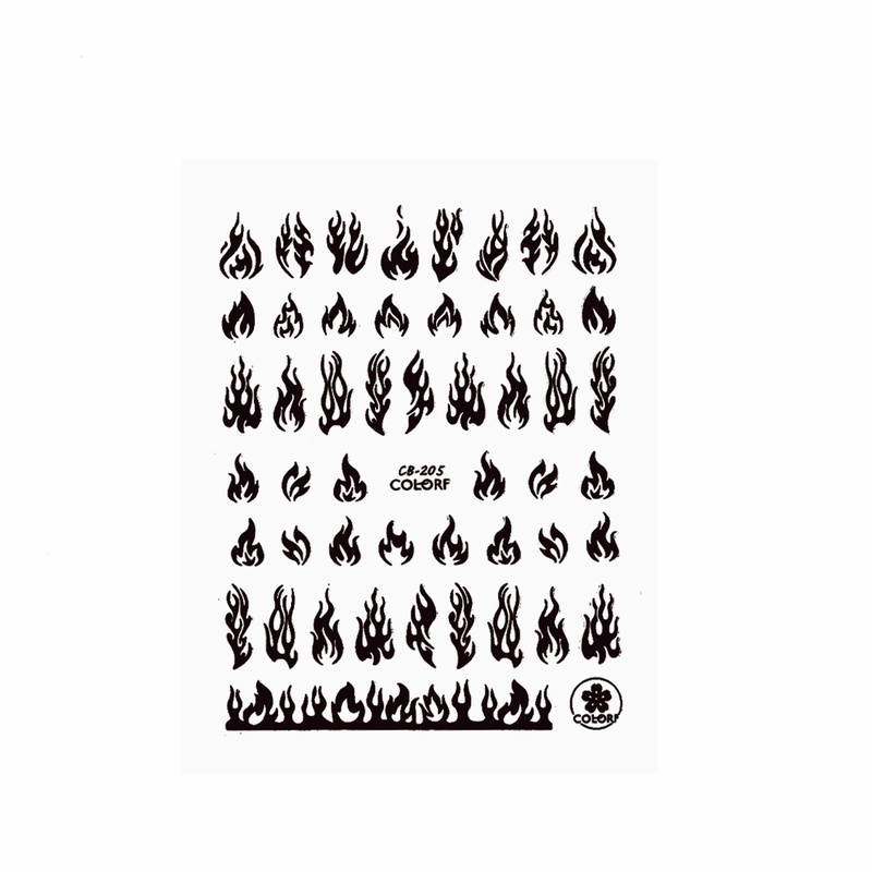 1 Lembar Stiker Kuku Transfer Air Desain Api Untuk Aksesoris Manicure