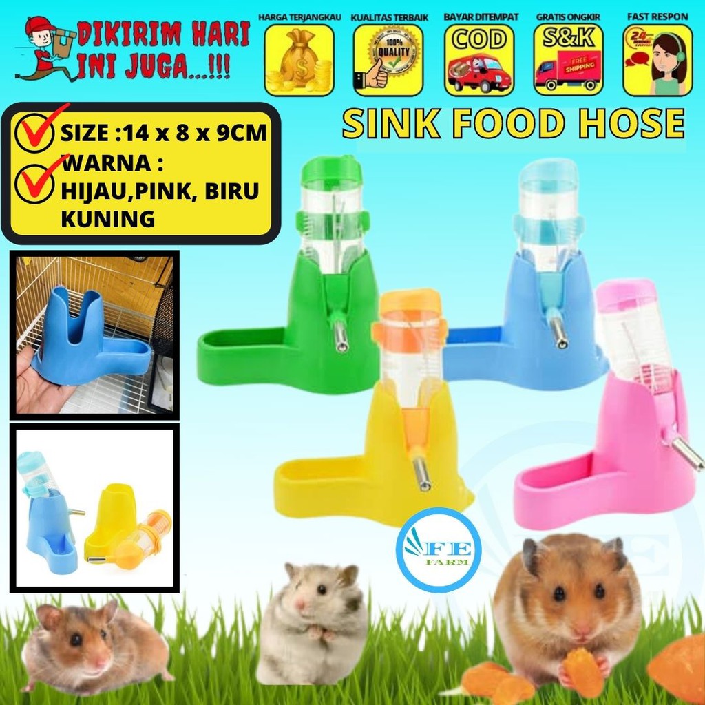 Botol Dispenser Makan Minum Hamster untuk di Kandang 80ml FEFARM