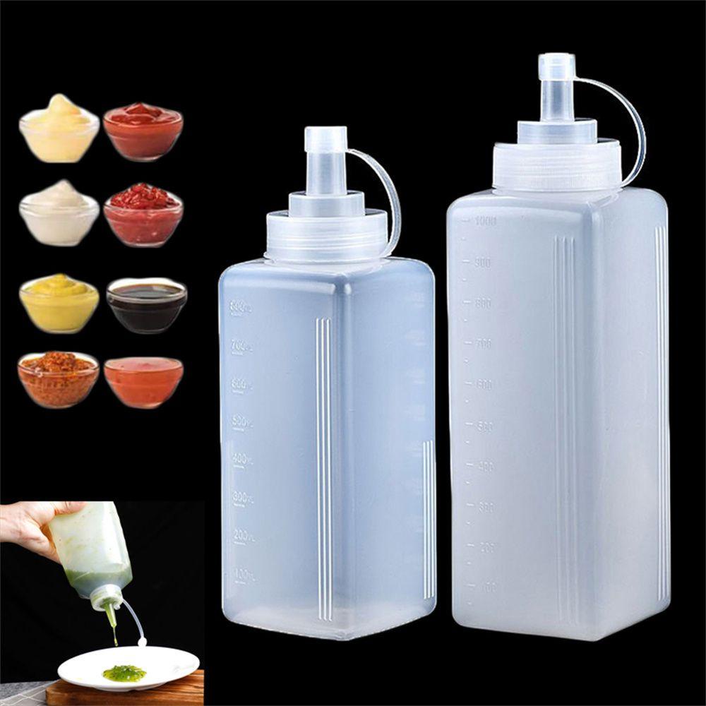 Populer 800 /1000ml Botol Remas Saos Cuka Plastik Alat Dekorasi Kue Tahan Debu Perlengkapan Kue Botol Dispenser Kecap Cruet