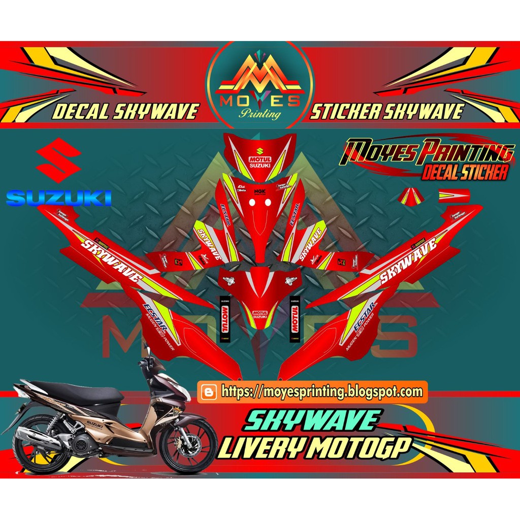decal skywave stiker decal motor skywave decal skywave full body skywave stiker motor suzuki skywave