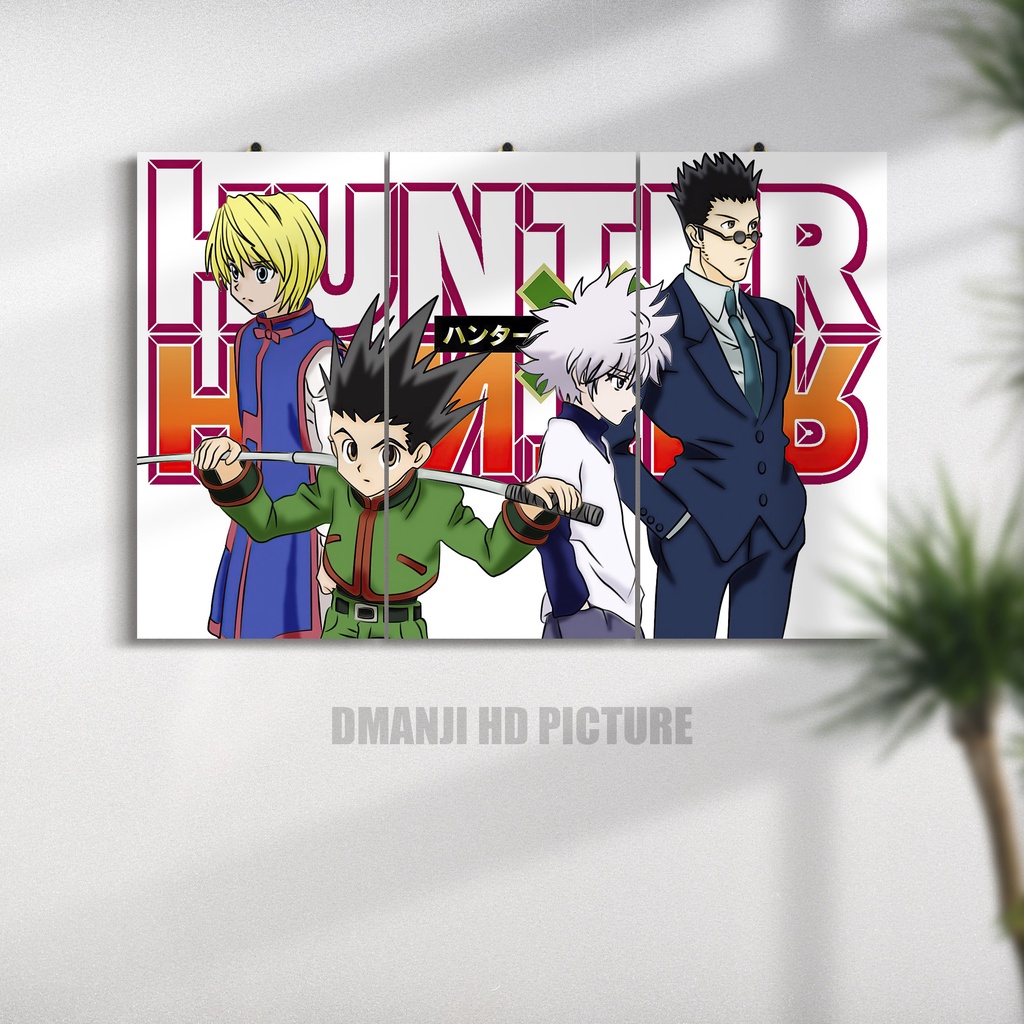 HIASAN DINDING MULTIPANEL ANIME HUNTER X HUNTER / HIASAN DINDING POSTER KAYU ANIME / POSTER KAYU WAL