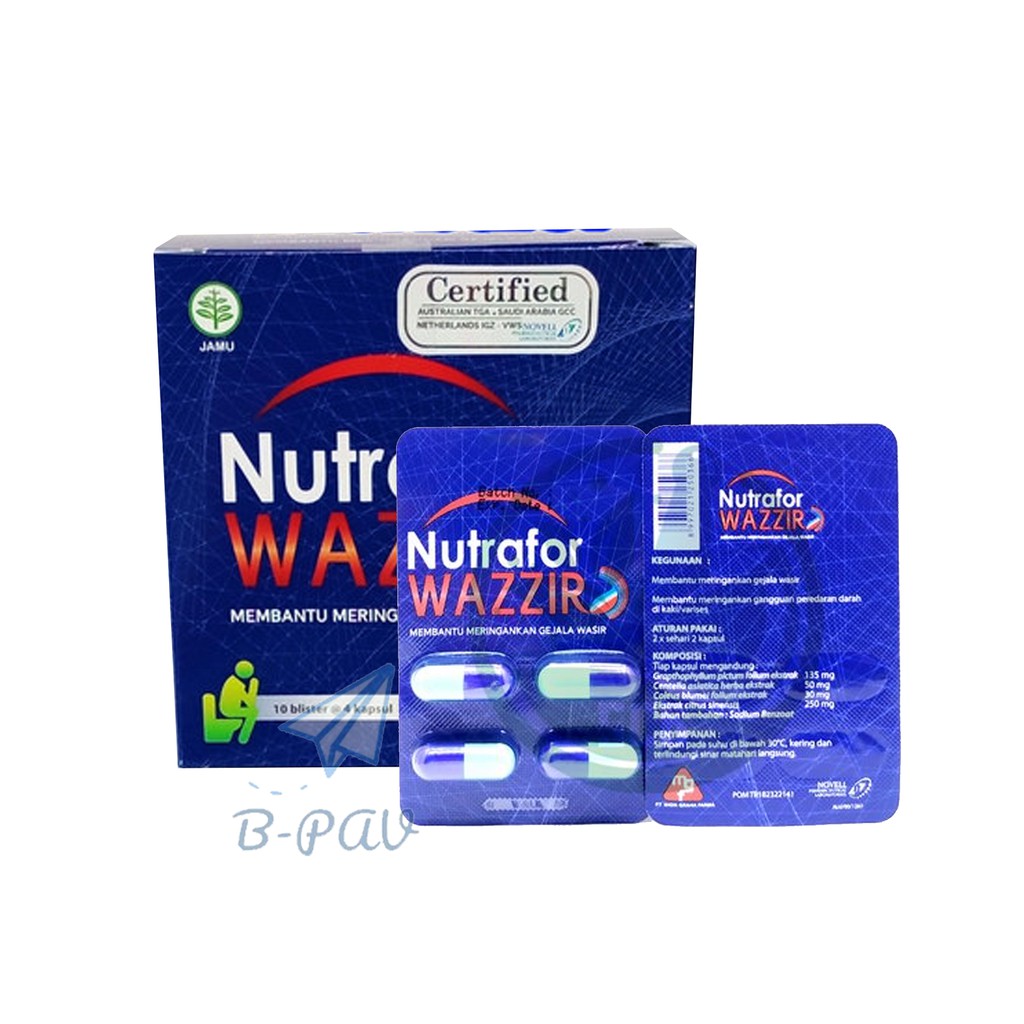 

Nutrafor Wazzir Box Kapsul Herbal Jamu Wasir & Ambeien