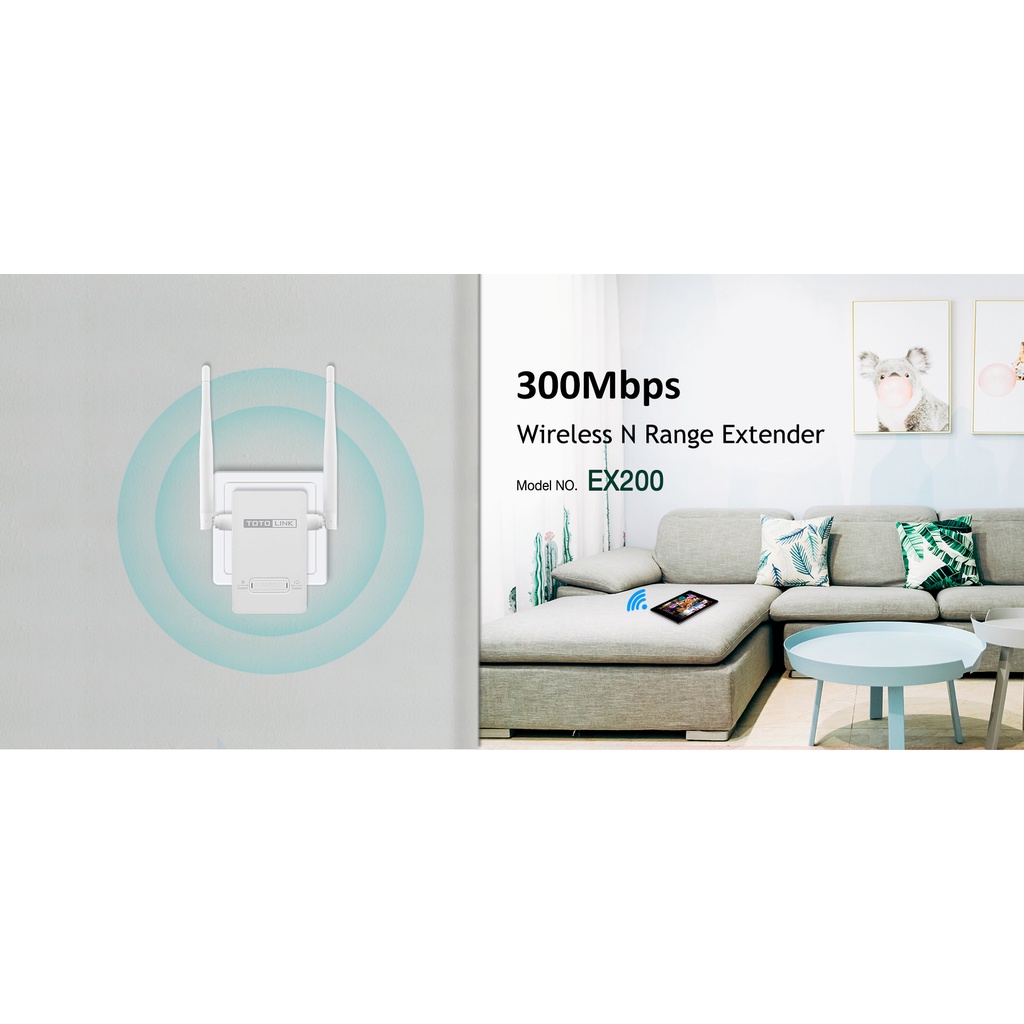 Totolink Wireless N Range Extender 300mbps EX200 Resmi