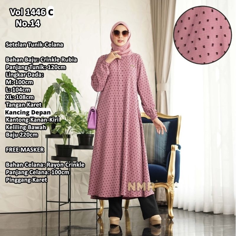 Set Tunik Kulot Crinkle Rubia# NMR by Namira