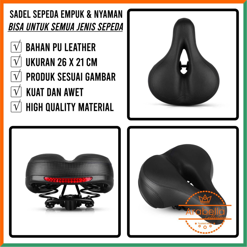Sedel Sepeda Empuk dan Lebar Jok Sadel MTB Gunung Spring Shock Absorber Big Butt Bike Sport