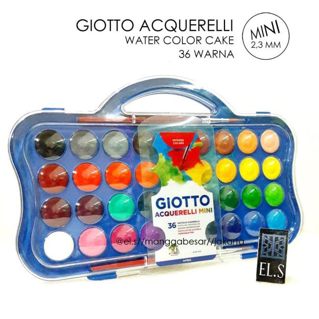 

ORI Giotto Acquerelli MINI 36 Warna ( Water Color Cake / Cat Air ) Serbu