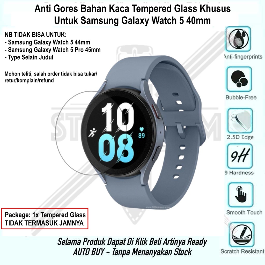 Anti Gores Samsung Galaxy Watch 5 40mm - Bahan Kaca Tempered Glass Pelindung Layar