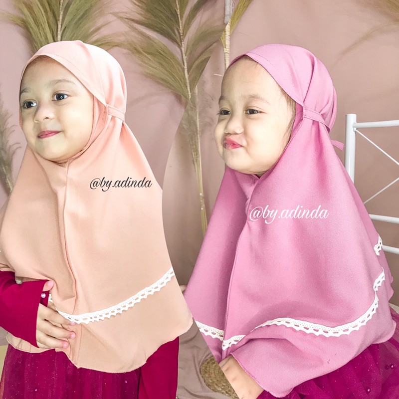 BERGO ANAK MARYAM RENDA Kids Tali non pet diamond Hijab instant Jilbab anak