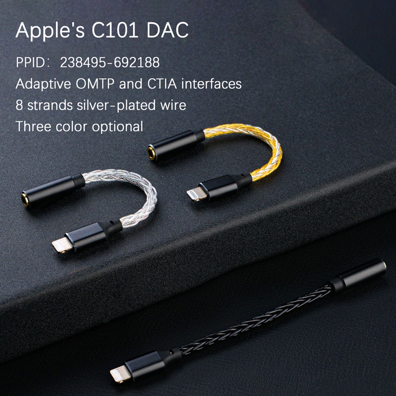 JCALLY JM08L Lightning to 3.5mm Audio Jack DAC Dongle for Iphone Ipod Ipad MFi Connector Adapter