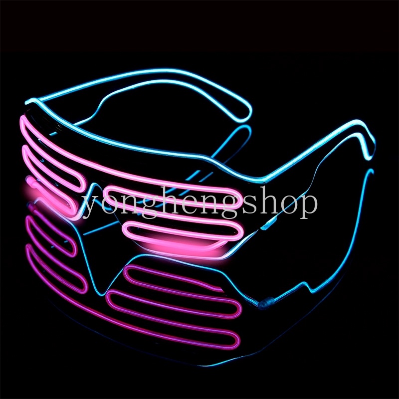 Kacamata Dengan Lampu Neon Led Luminous Glow In The Dark Untuk Festival / Bar / Pesta Ulang Tahun / Cosplay