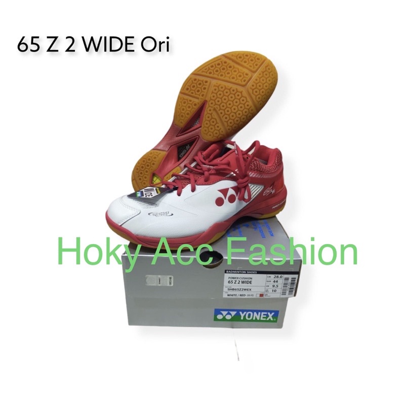 Sepatu Badminton Yonex Power Cushion SHB 65 Z 2 WIDE White-Red Original