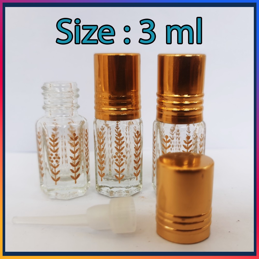 BOTOL KACA TOLA MOTIF PADI 3 ML MODEL STICK