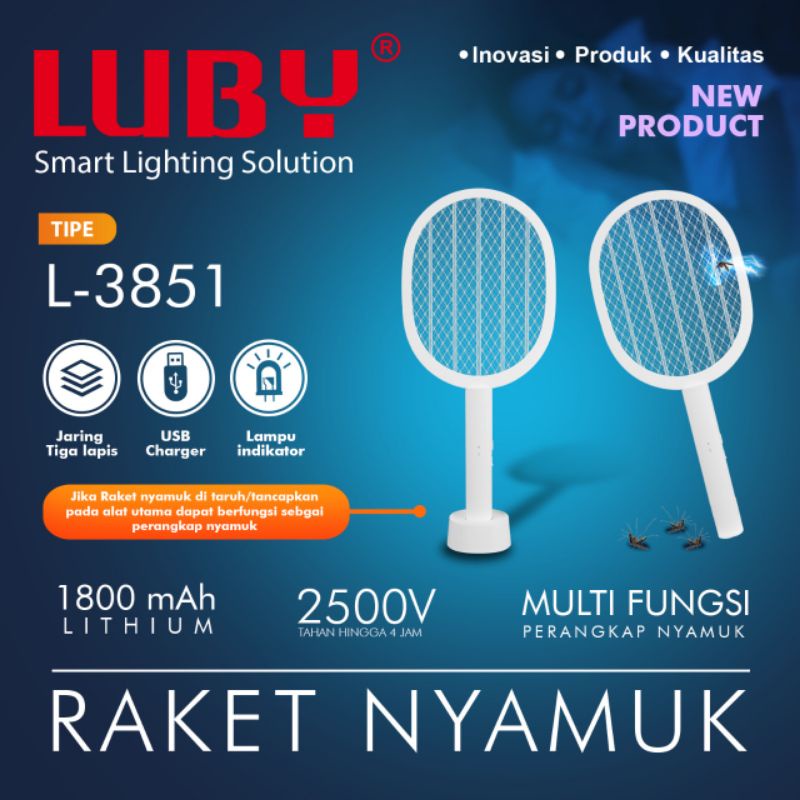 RAKET NYAMUK CAS LUBY TYPE 3851