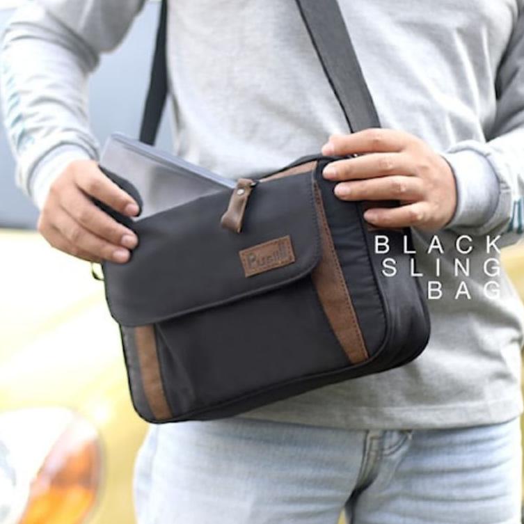 tas selempang selempanh slempang bahu pria sling bag slingbag murah original trendy Kombinasi kulit 