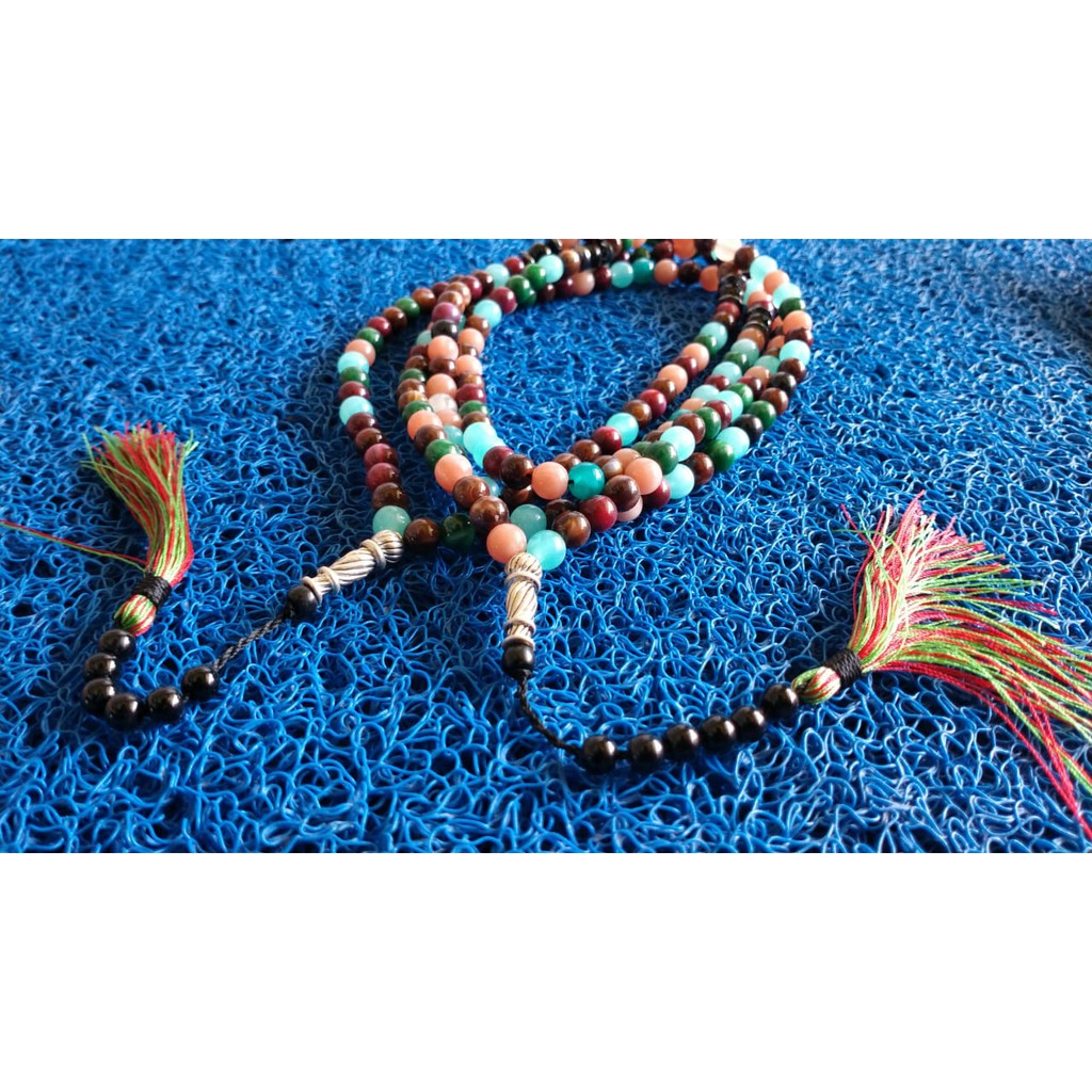 Tasbih kombinasi batu / Tasbih batu kombinasi / Tasbih batu fosfor warna / Tasbih dzikir batu fosfor