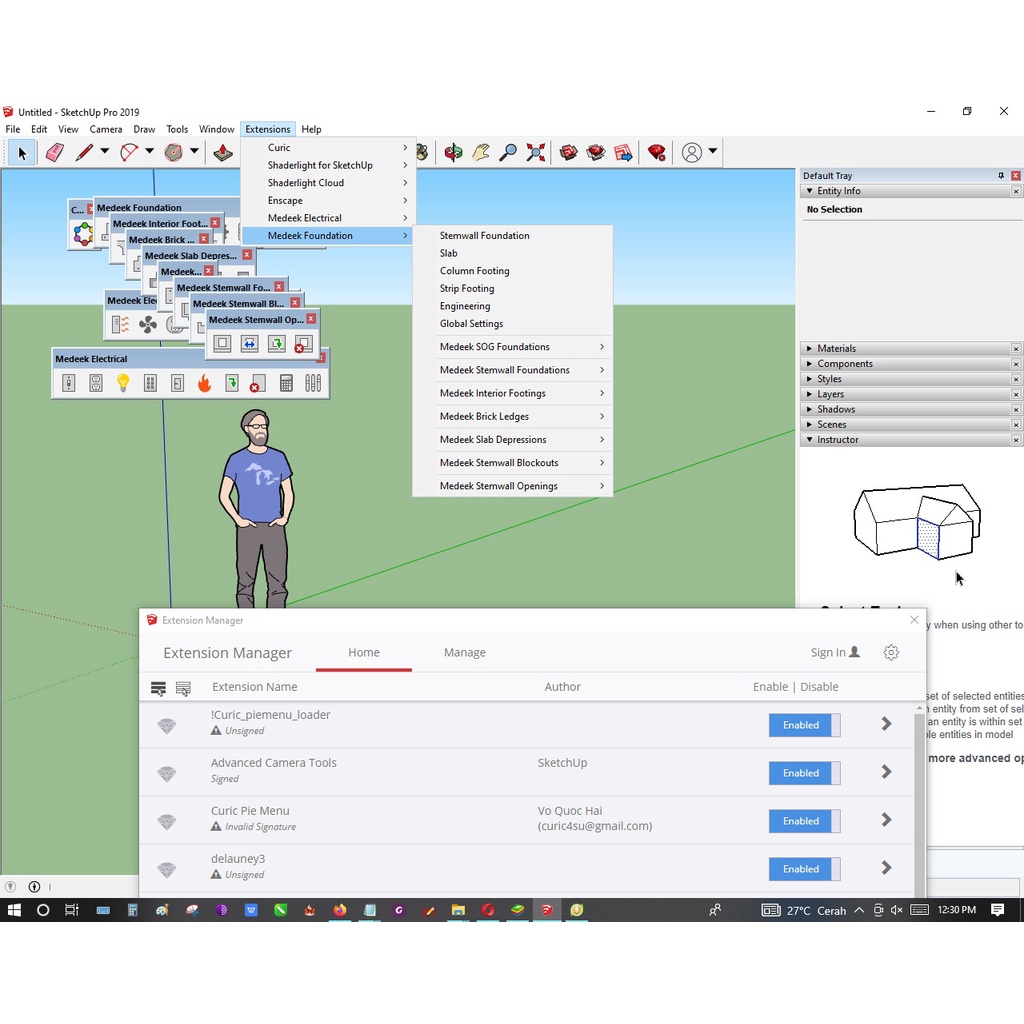 Medeek Foundation Plugins Untuk Sketchup 2019