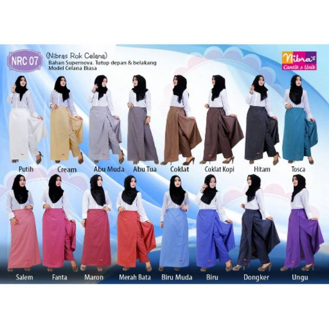 Nibras Rokcel Rok Celana muslim rocela NRC 07 Bahan supernova