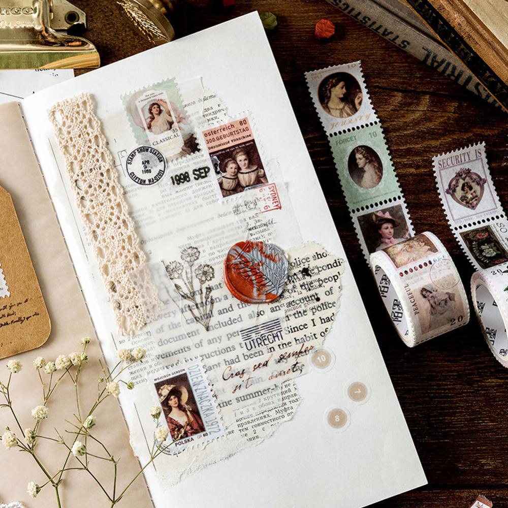 Timekey Selotip Washi Motif Tanaman Kopi Vintage Untuk Dekorasi Scrapbookjurnaldiary DIY A4K5