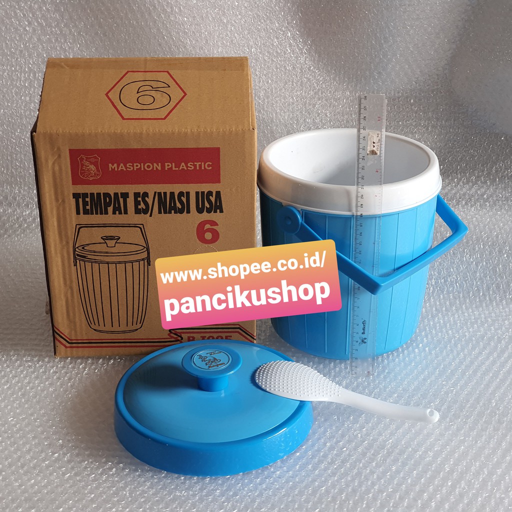 TERMOS NASI / ES RICE BUCKET USA MASPION 6 (enam) (isi kurang lebih 3,8 liter, wajib baca deskripsi)