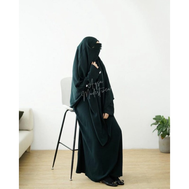 Preloved Set Asik Abaya Aqsamodestwear
