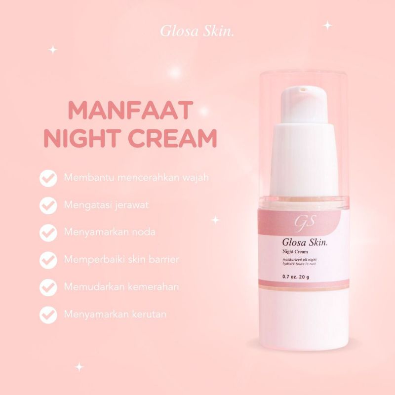 DISTRIBUTOR RESMI READY STOCK NIGHT CREAM GLOSA SKIN
