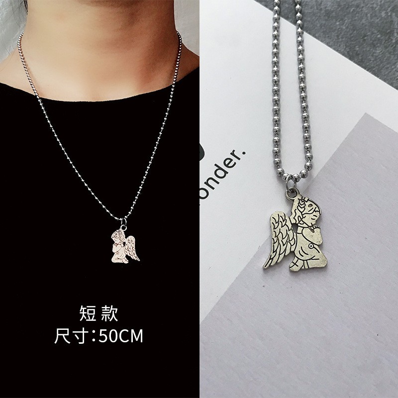 Kalung Liontin Rantai HipHop 02 Korea Fashion Women Necklace Alloy Cewek Hip Hop Stainless Steel