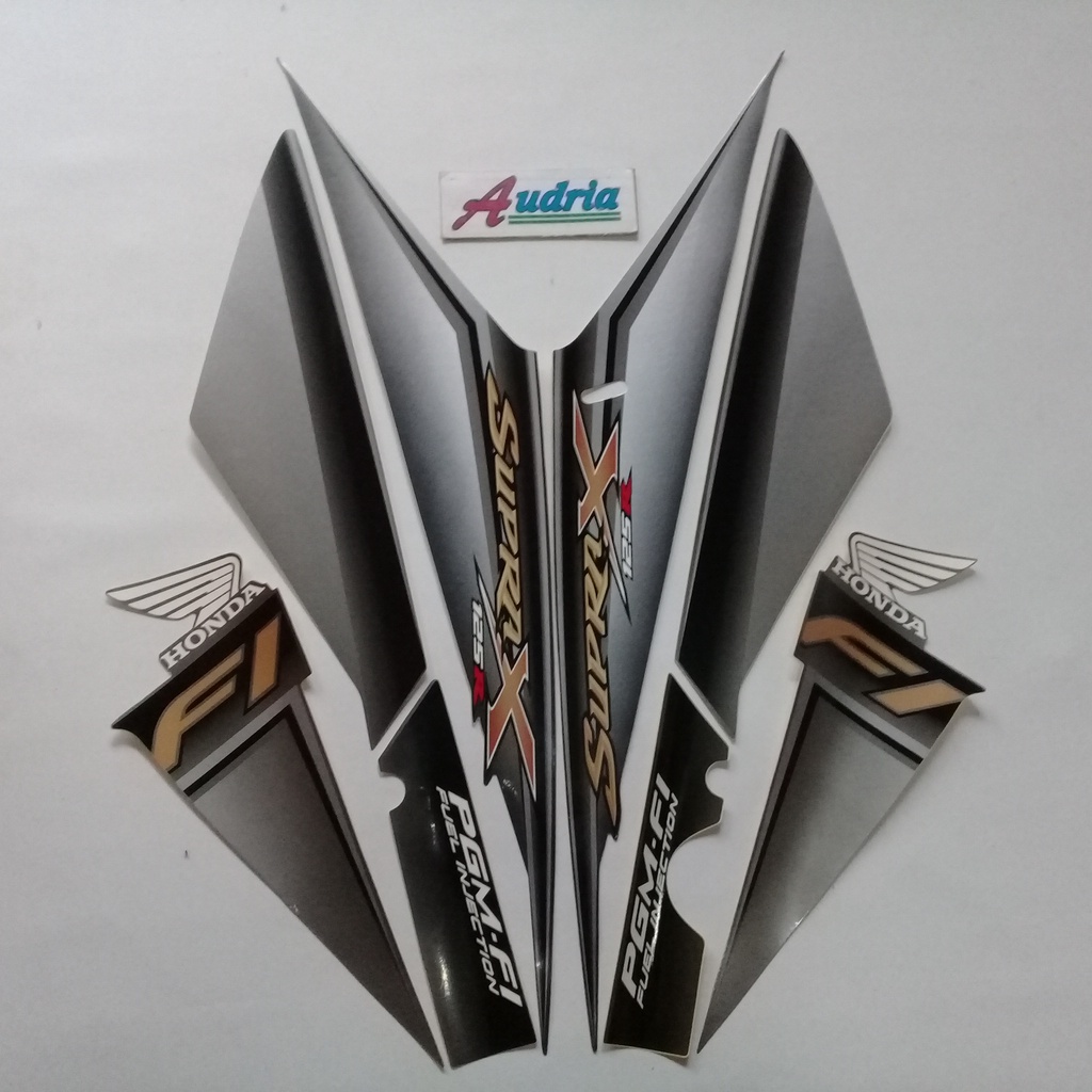 Striping sticker motor honda supra x 125 fi 2009 abu-gold