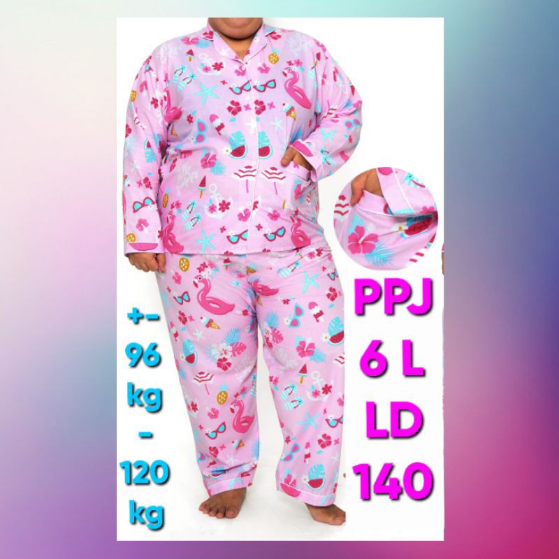 BAJU TIDUR SUPER BIG SIZE /JUMBO WANITA SETELAN LD 140