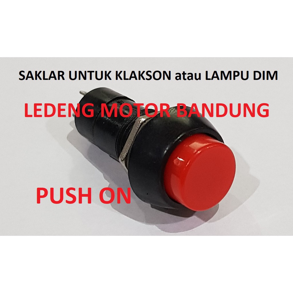 Push ON Switch Bulat 2 Pin Saklar Klakson Tombol Lampu Dim Motor