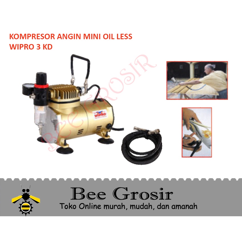 Kompresor Angin Mini Oil Less Wipro 3KD