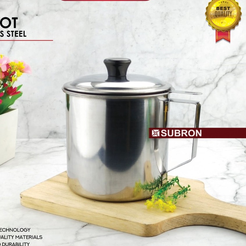 Oil Pot Saringan Tempat Minyak 1200ml Stainless Steel