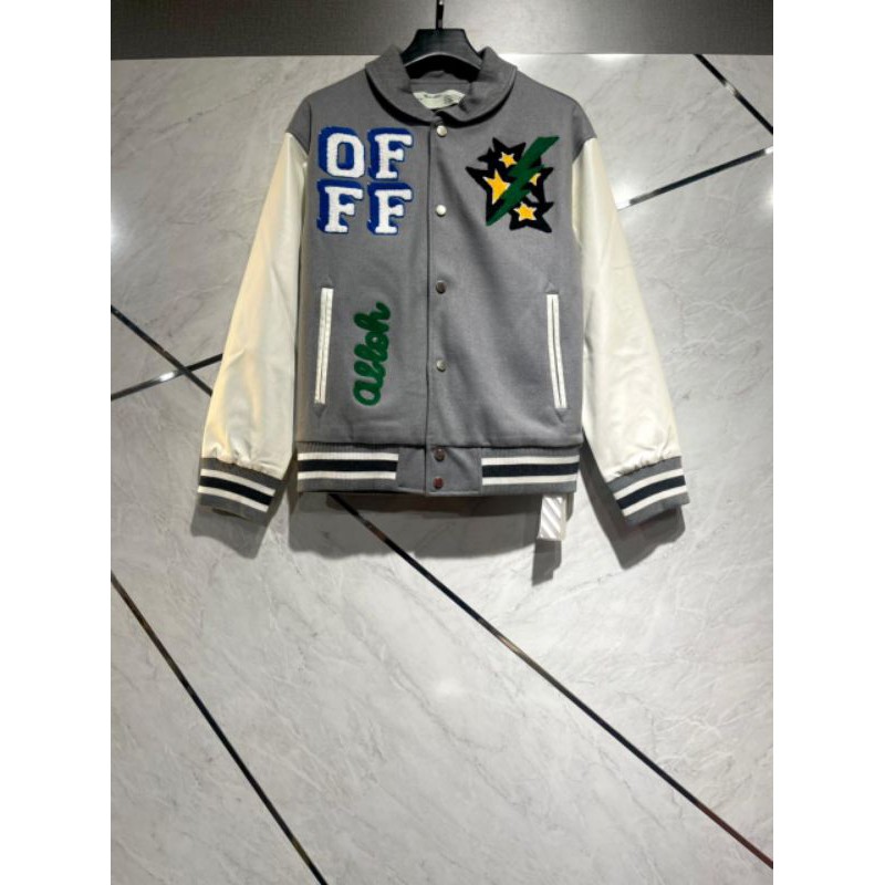 JAKET BOMBER OW GRAPHIC PRINT GREY SUPER MIRROR