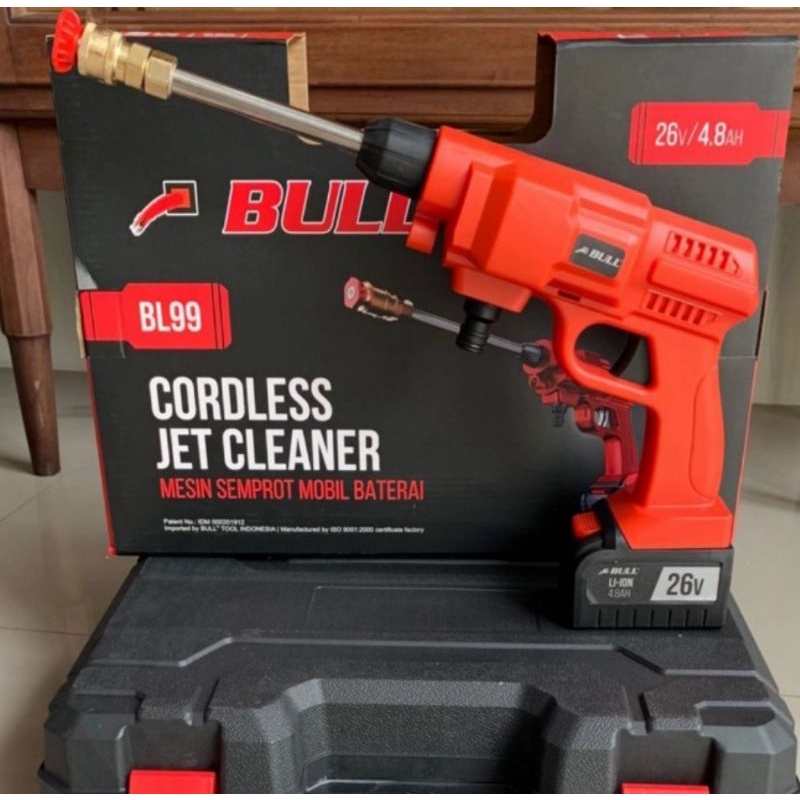 Mesin Cuci motor semprot mobil baterai BULL BL99 jet cleaner  jetcleaner cordless