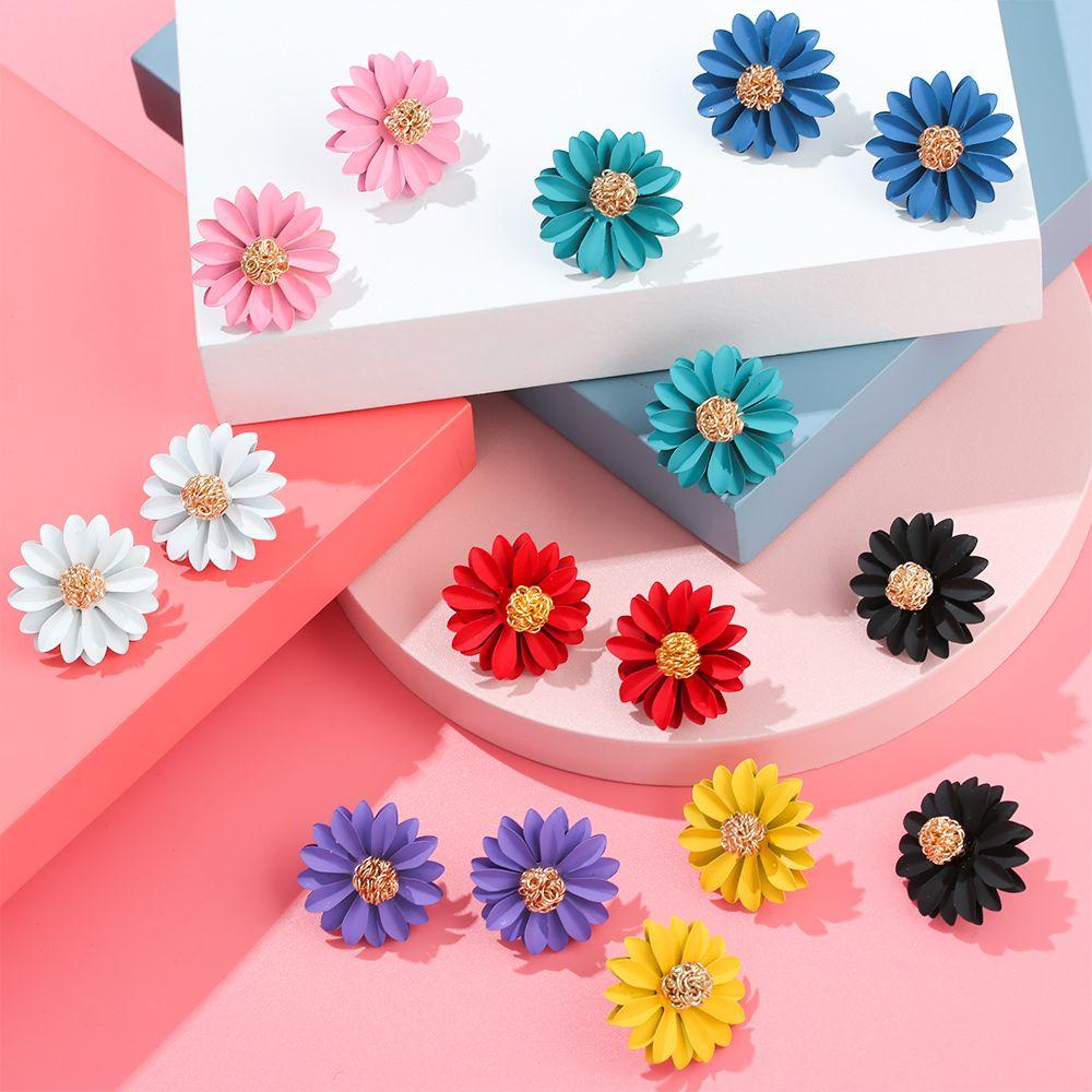 Lily Big Flower Ear Stud Baru Gaya Korea Elegan Manis Pesona Perhiasan