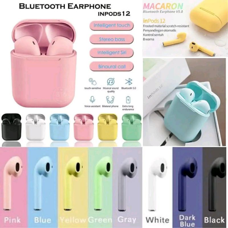HEADSET/HEANDSET/EARPHONE WIRELESS BLUETOOTH i12 EARPHONE WIRELESS  i12