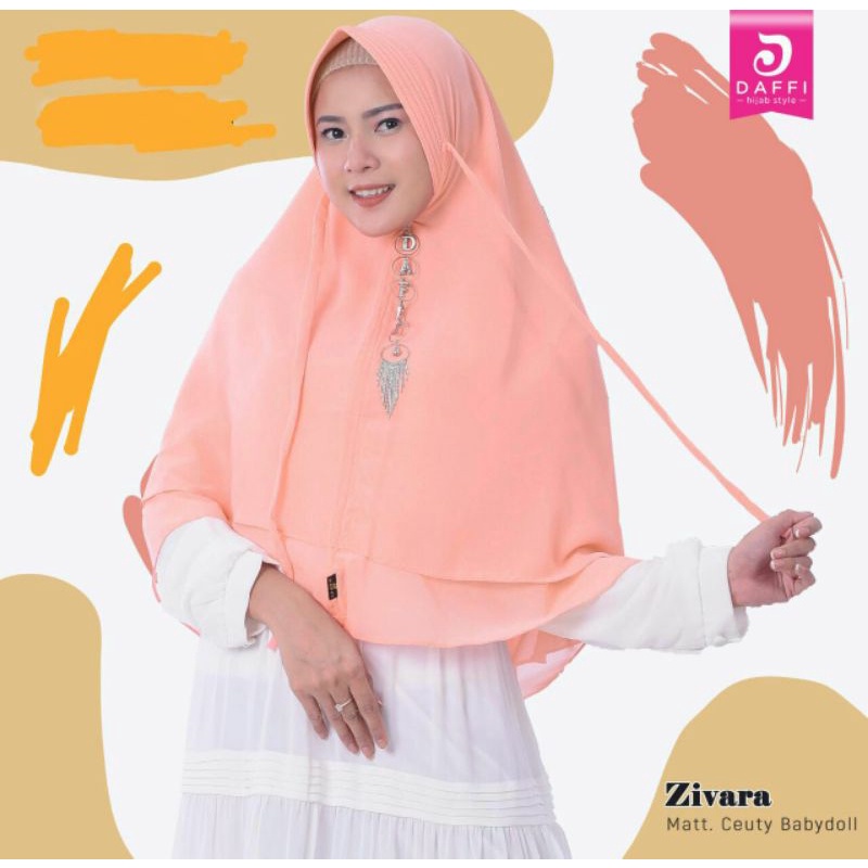 Jilbab Instan Zivara Peach