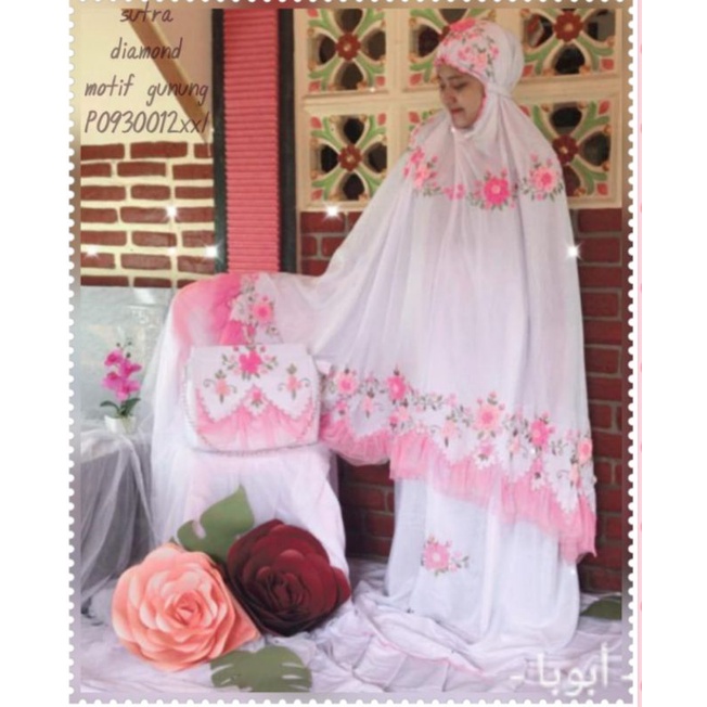 #TERMURAH@mukena  bordir mewah harga murah mawar tile timbul motif gunung